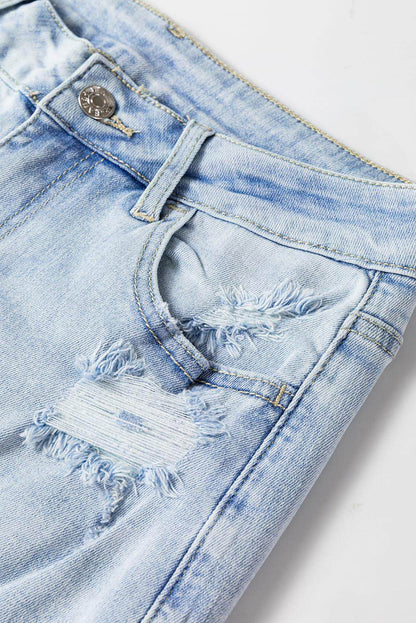 Beau blauwe vintage licht gewassen flare jeans