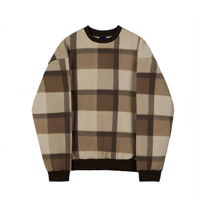 Plush Plaid Sweater Men's