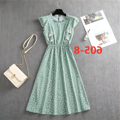 Women's Polka Dot Chiffon Loose And Versatile Dress