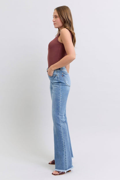 Judy Blue Tam Beden Ham Etek Yüksek Bel Bootcut Jeans