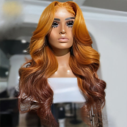 Golden Brown Gradient Real Hair Lace Headgear