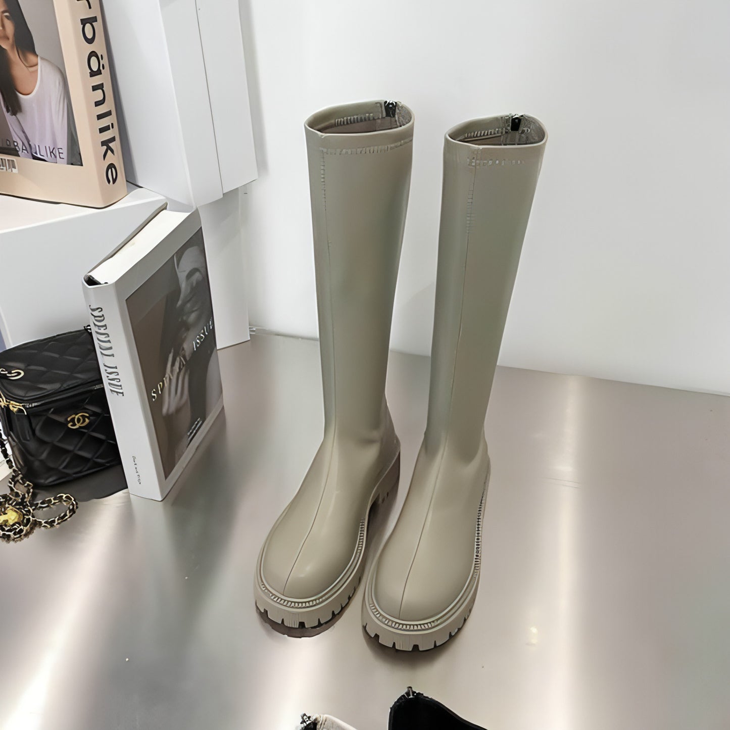 Warme Stiefel mit dicker Sohle für Damen