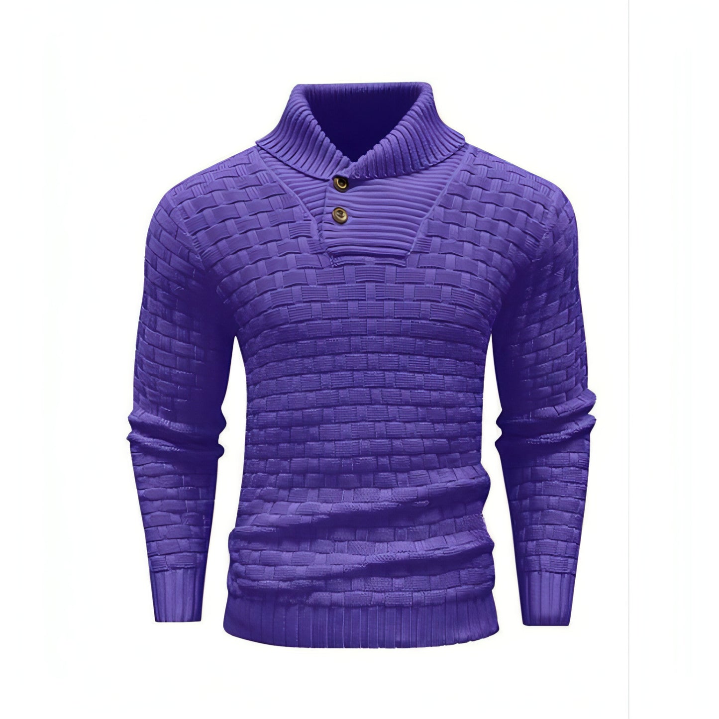 Chic Buttoned Slim Turtleneck Sweater for Men