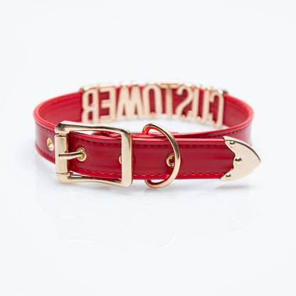 Creative And Minimalist Letter Snake Patterned Leather Collar