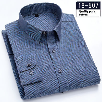 Men's Long Sleeve Solid Color Pocket Light Business DressShirt