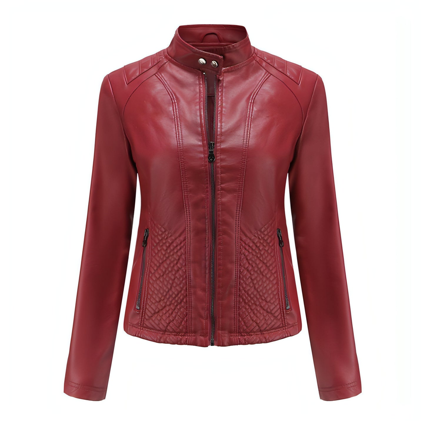 Simple European And American Trend Thin Coat Long Sleeve Motorcycle Jacket Women