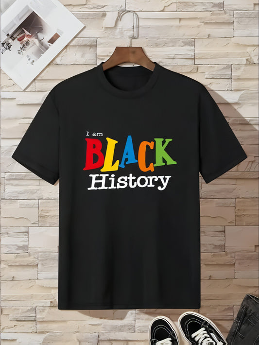 Camiseta informal con historia negra para jóvenes y niños