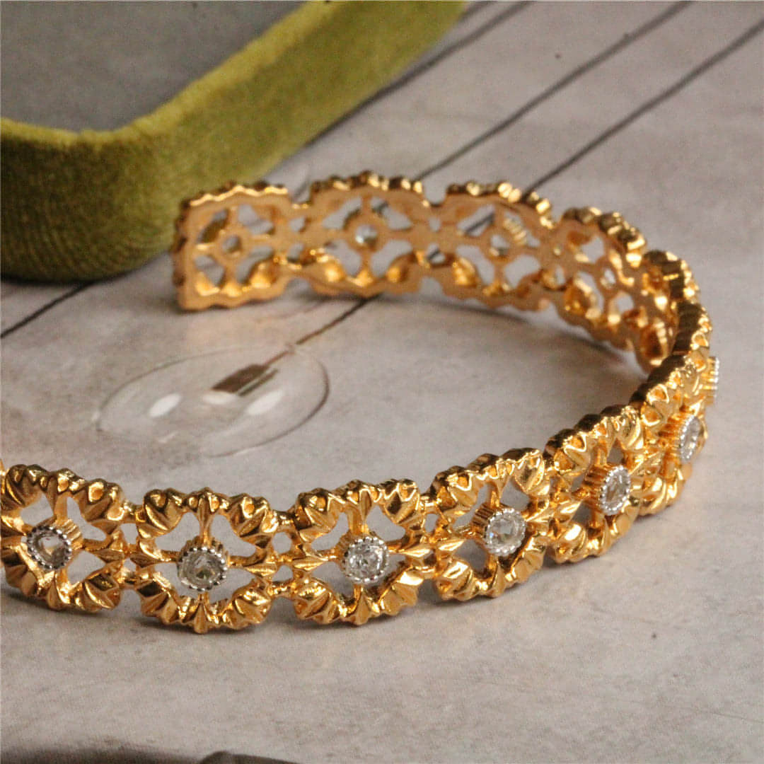 925 Silver Gold Plated Openwork Bracelet