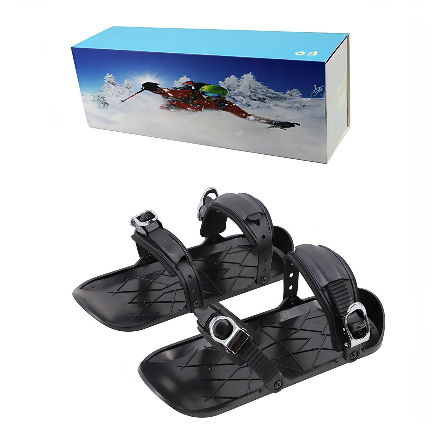 Mini Ski Skates Portable Short Skiboard Adjustable Skates For Snow