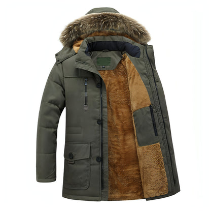 Chaqueta militar gruesa con forro polar para hombre