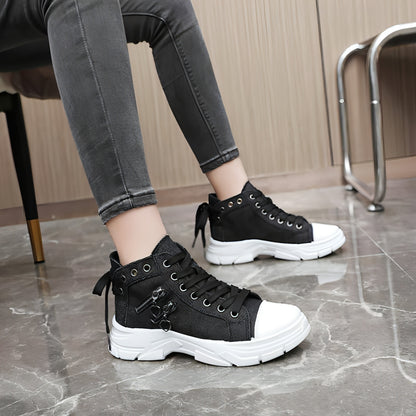 New Canvas Breathable Platform Heighten Casual Shoes Women