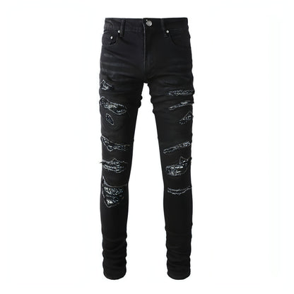 Jeans de rua de Patch Patch masculinos