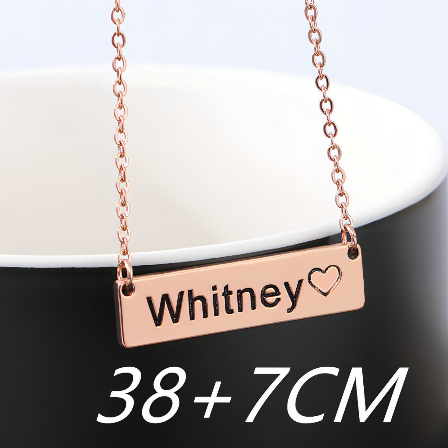 Love Hollow Square Brand Name Custom Necklace