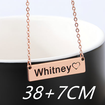 Love Hollow Square Brand Name Custom Necklace