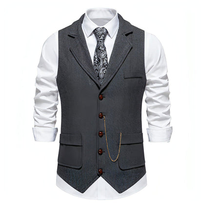 New Retro Herringbone Casual Vest Multi-pocket Tough Guy Vest