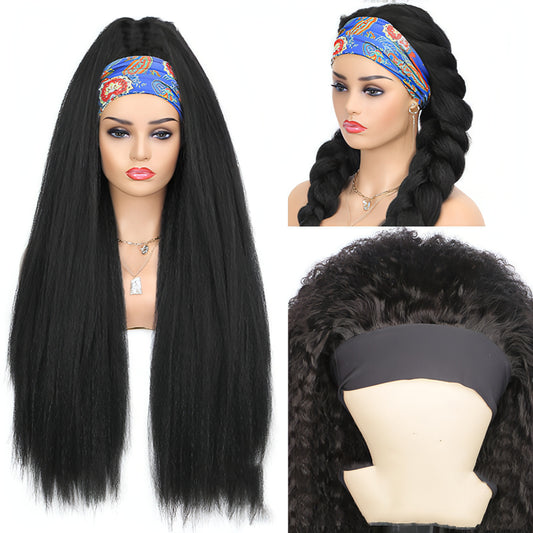 Real Strap Black Real Hair Ice Ribbon Headgear