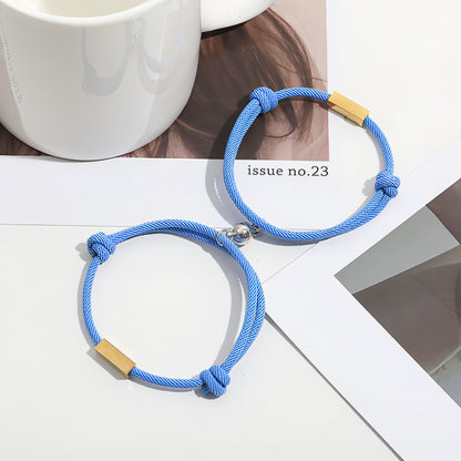 Magnetic Engraved Couple Bracelet – Stay Connected, Always!