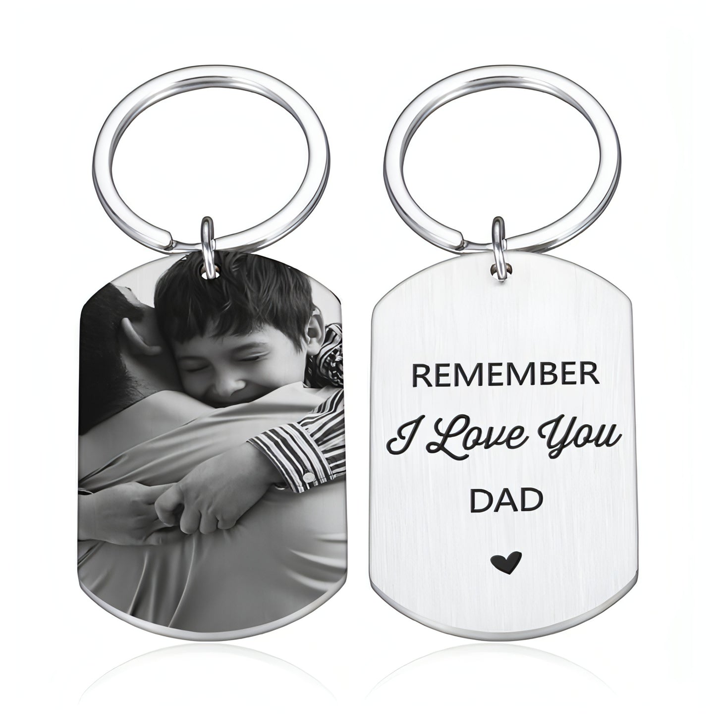 Custom Engraved Keychain – Personalized Photo & Name Tag Pendant