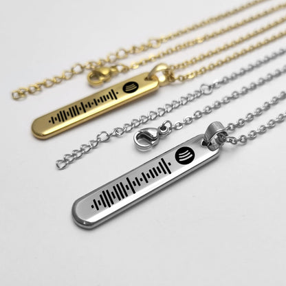 Stainless Steel Necklace With Laser Lettering