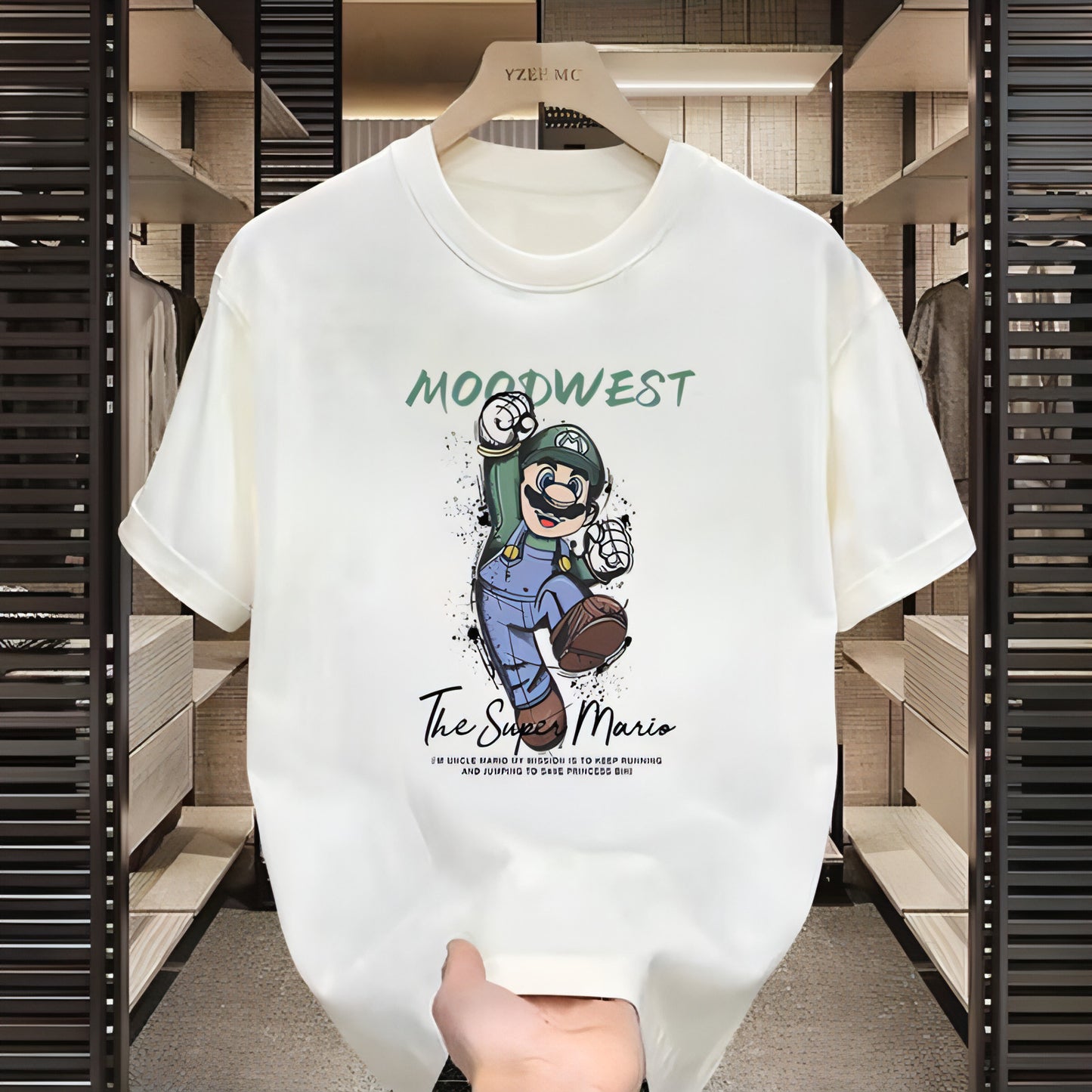 Camiseta de manga corta con estampado de motociclista de High Street para hombre