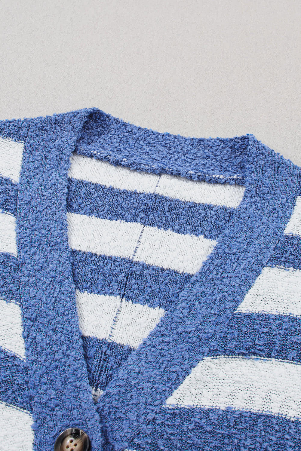 Blue Stripe V-hals knappet høy lav genser cardigan