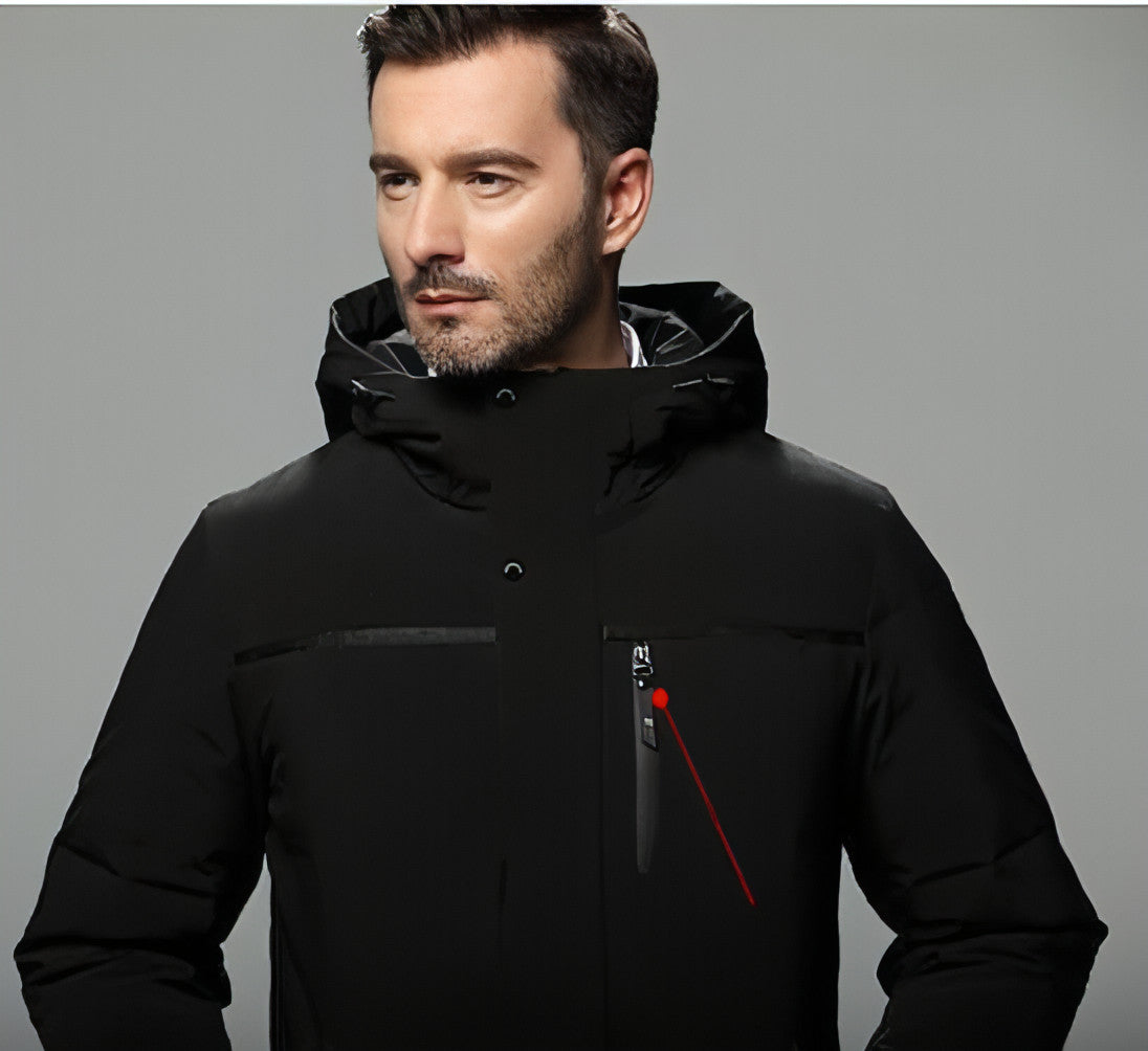 Nueva chaqueta de plumas de longitud media para hombre