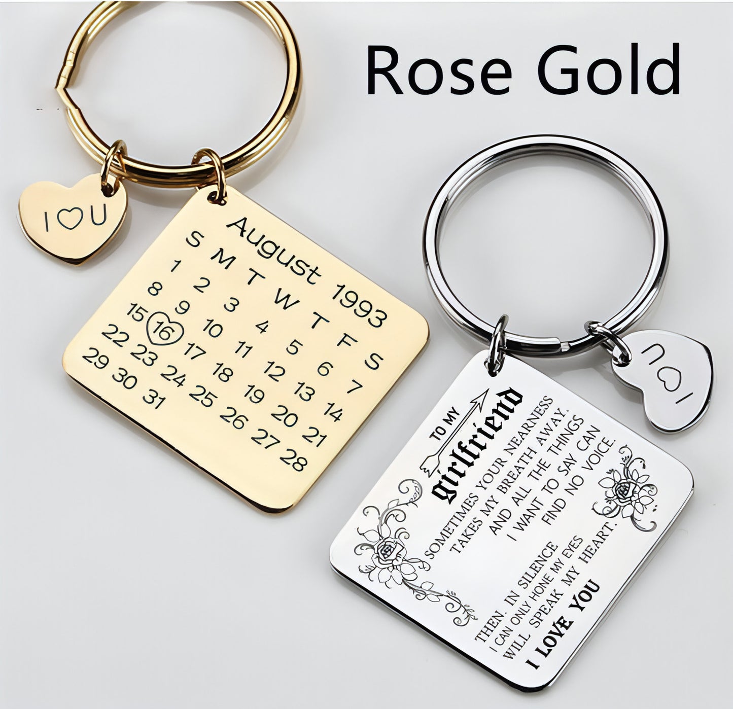 Personalized Calendar Keychain – Engraved Date Keepsake for Special Moments