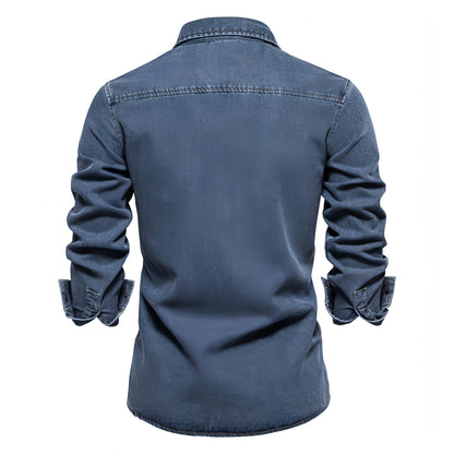 Casual Long Sleeve Washed DressShirt