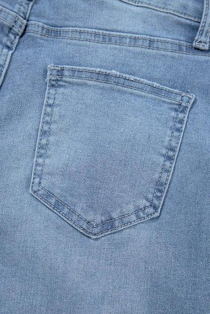 Dämmerung Blau Hochhoch asymmetrischer Knopf Zip Fliege zerrissene Jeans