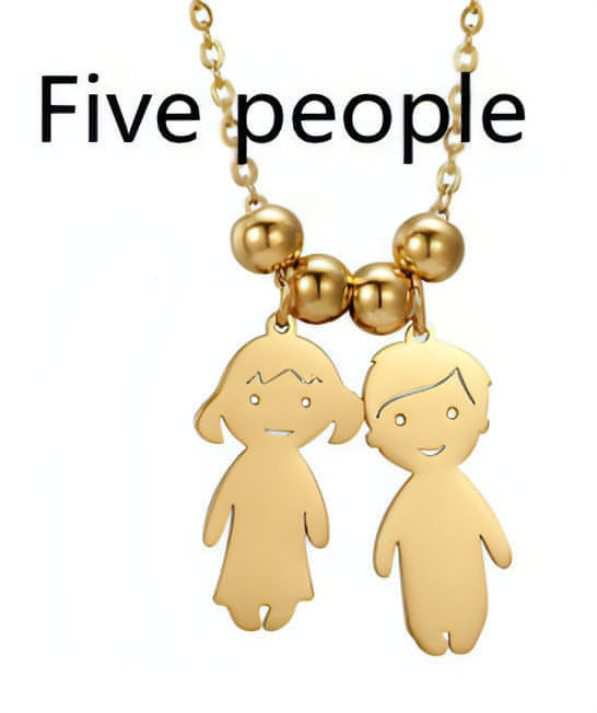 Personalized Family Pendant Necklace – Boy & Girl Charms