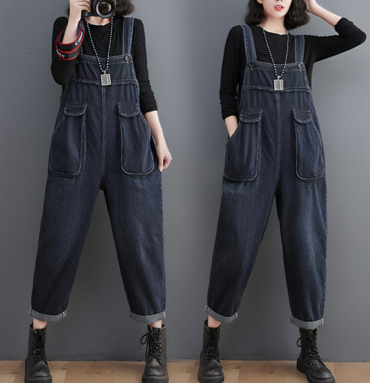 Vintage Übergroßer Damen Overall