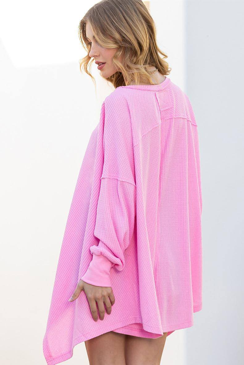 Solid Color Exposed Loose Long-sleeved Sweater