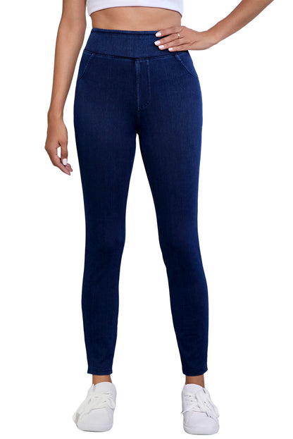 Ashleigh Blue Ensfarge Høy midje Stretchy Slim Fit Jeggings