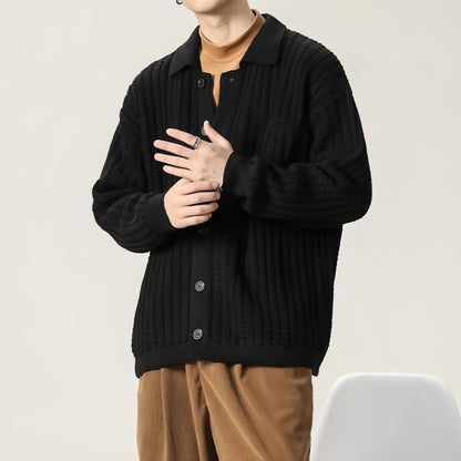 Loose Oversized Solid Color Knit Sweater Men