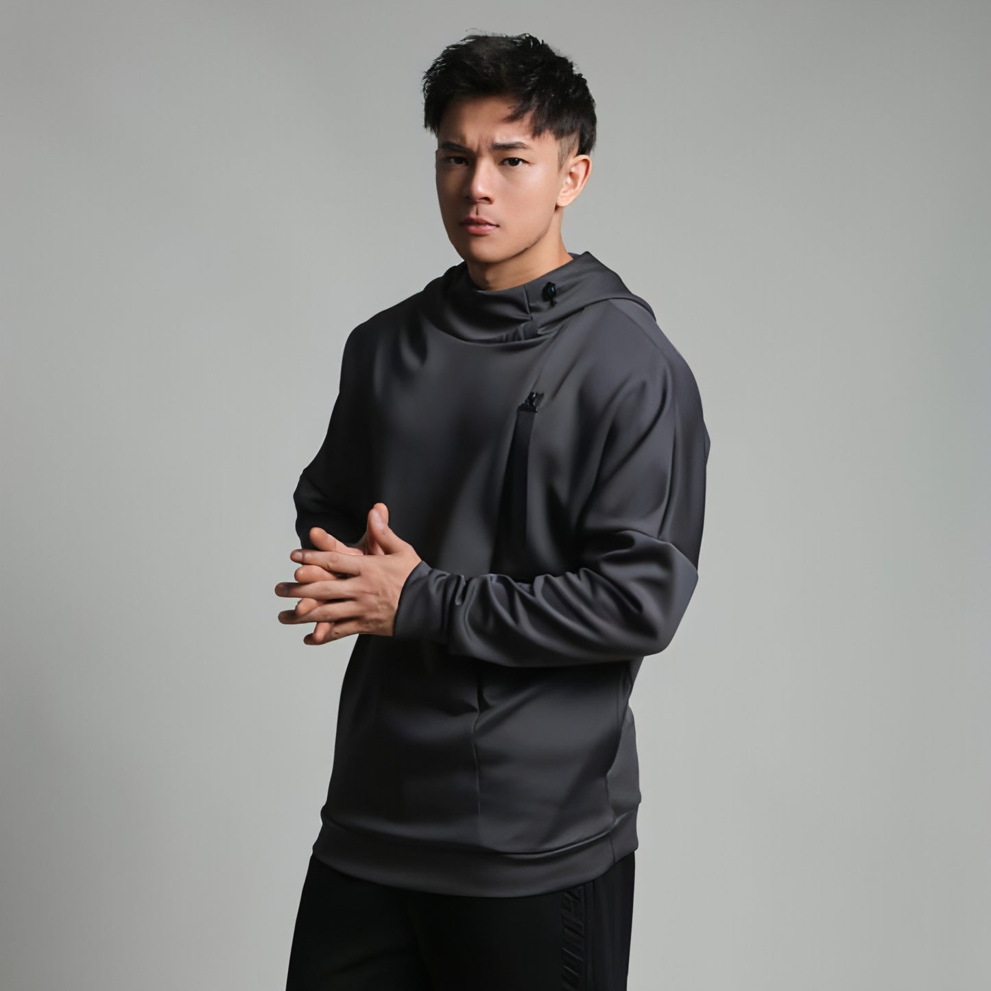 High Collar Sports Sweater For Men Loose