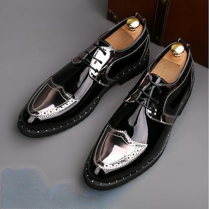 Summer British pointed casual leather shoes Men