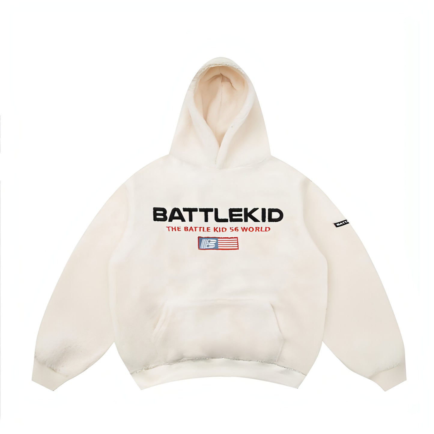 BATTLEKID - Lamb Wool Alphabet Embroidery Hooded Sweater Men