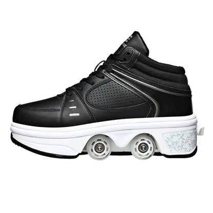 Buen producto Patines de ruedas de doble propósito, zapatos deformados, patines de ruedas de doble fila