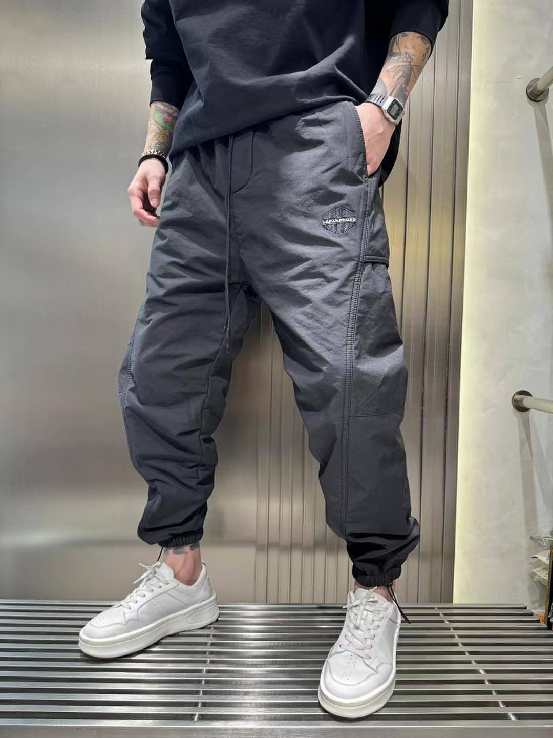 Plush And Thickened Leisure Wear Pants (Jeans) Men