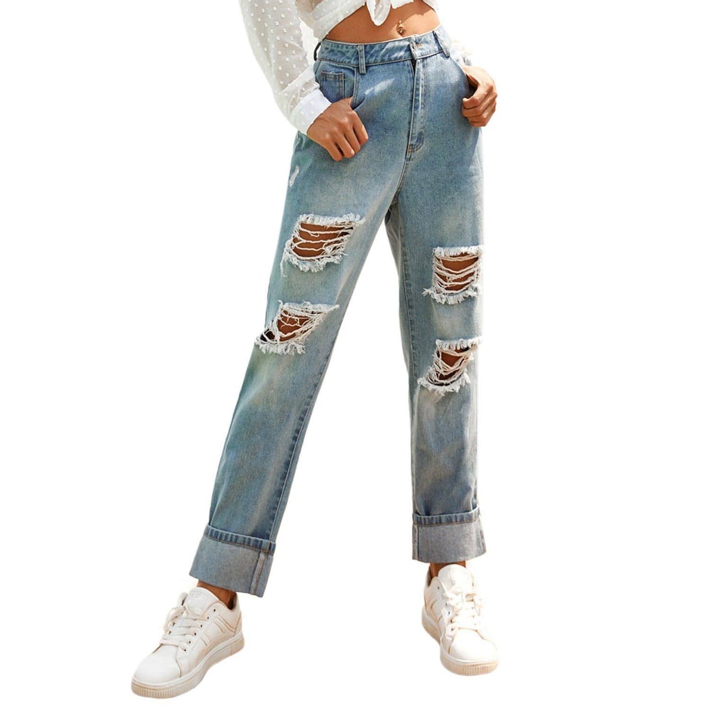 Jeans de cintura alta para mujer