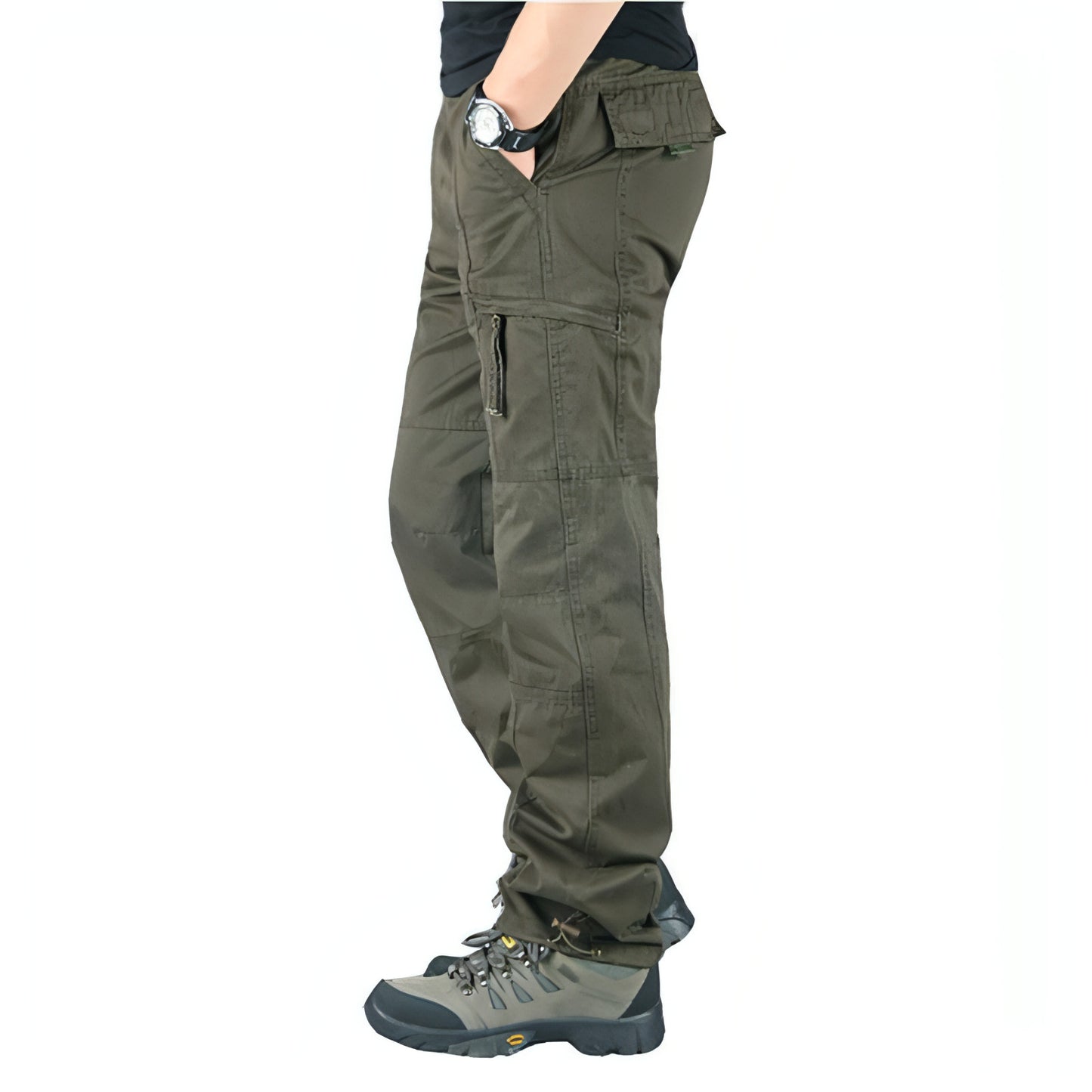 Men's Fashion Casual Elastic Waist Multi-pocket Casual Pants