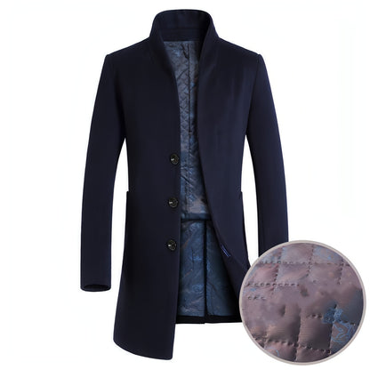 Men's casual woolen trench coat