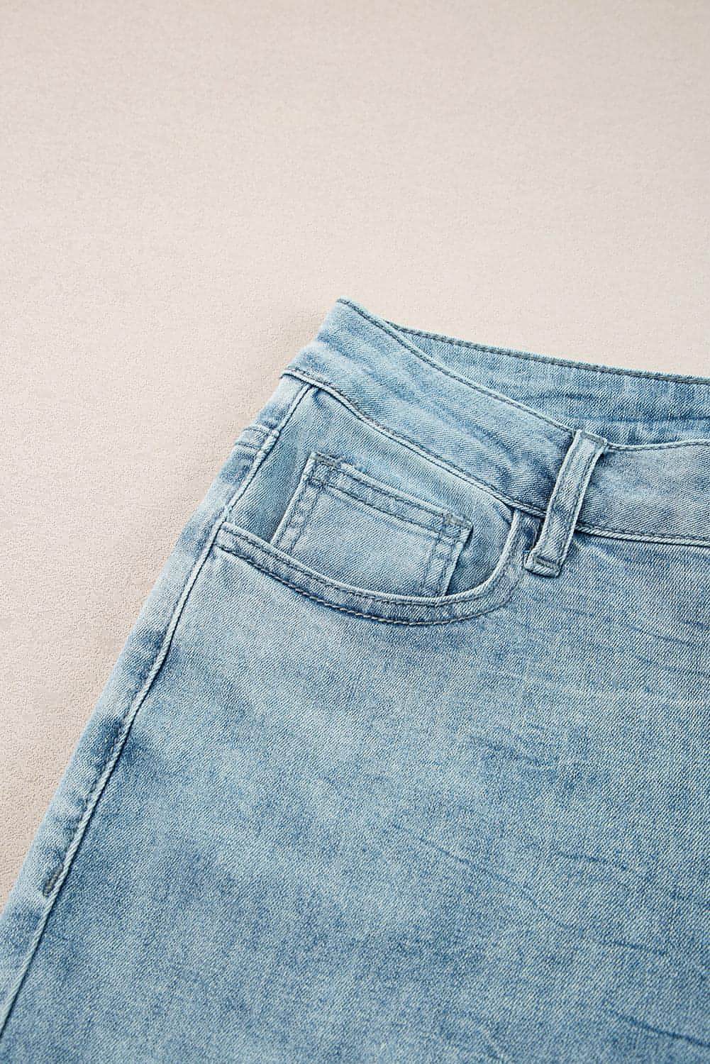 Dämmerung Blue Säure waschen extra breites Bein hohe Taille lange Jeans