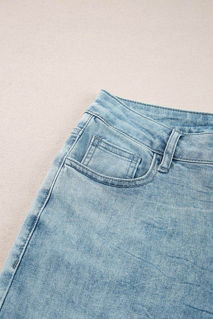 Dämmerung Blue Säure waschen extra breites Bein hohe Taille lange Jeans