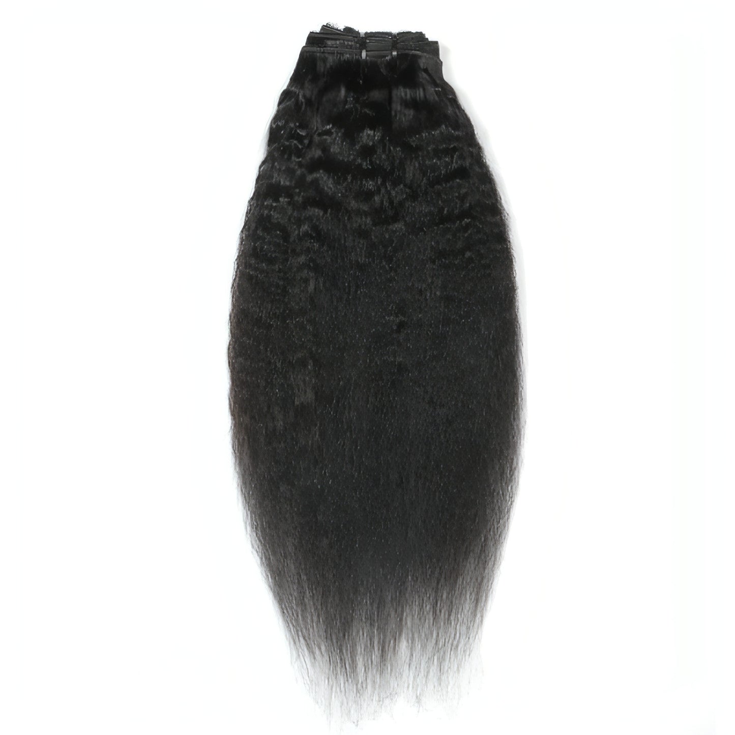 Kinky Straight ClipIn Human Hair Extensions Natural