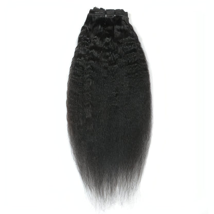 Kinky Straight ClipIn Human Hair Extensions Natural