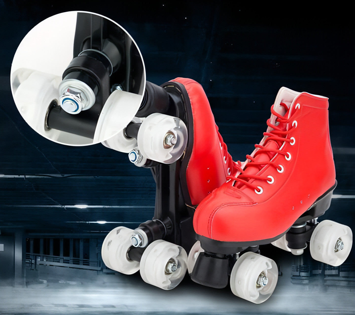 Big Red Cowide Double Row patins com rodas piscantes e resistência ao desgaste