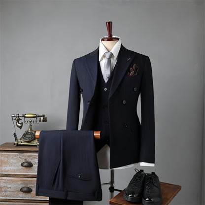 Double Breasted Stripes Suit Men's Suits