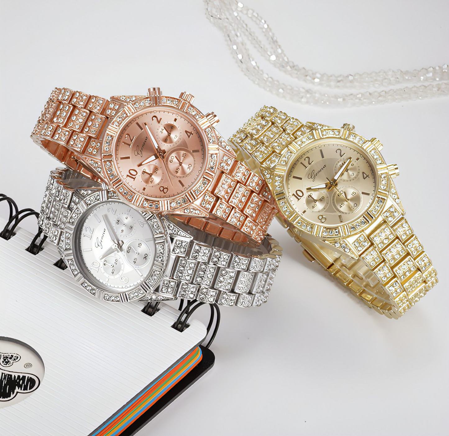 Z. Women Crystal Iced-Out Luxury Watch Accessories