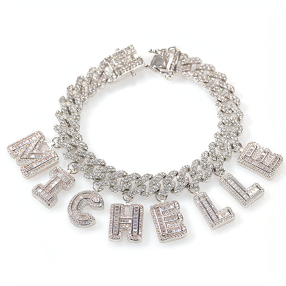 Custom Hip-Hop Bling Name Necklace – Iced Out Cuban Chain